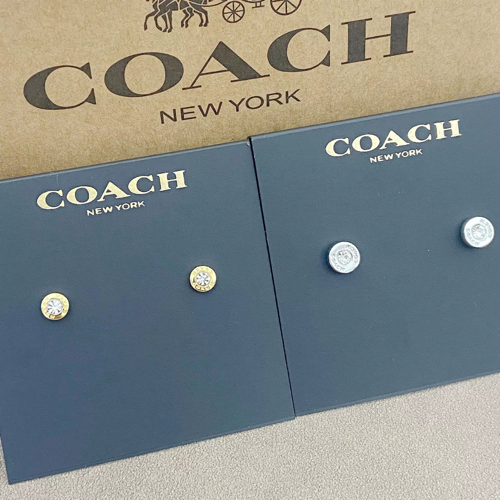 Coach Small Rhinestone Ear Studs